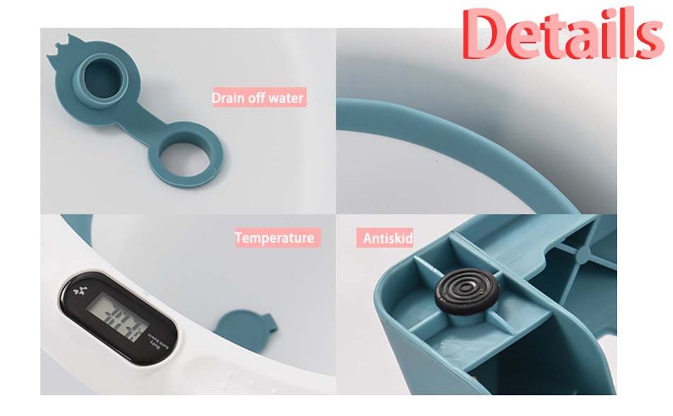 Сгъваема детска вана с дигитален термометър и анатомична подложка