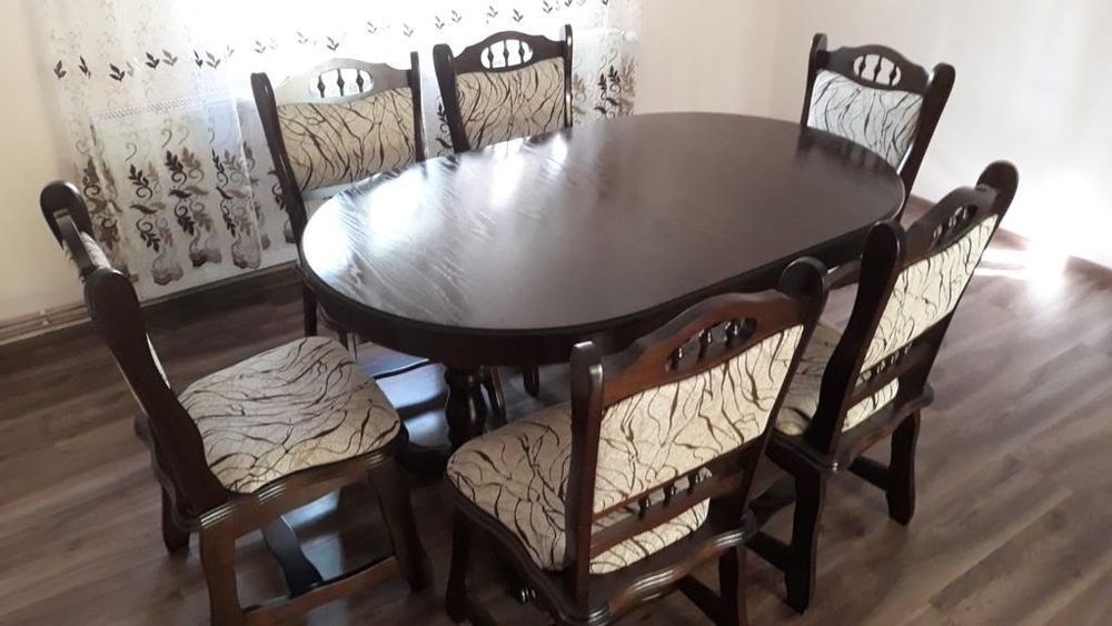 Vand Set Rustic Masa cu 6 Scaune!