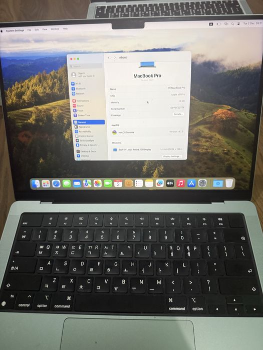 Macbook m1 pro 14 ekran 16GB 512GB
