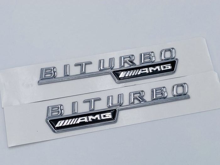Emblema Mercedes Biturbo AMG crom aripa