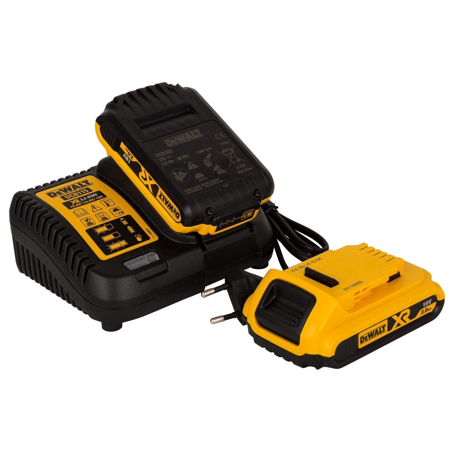 Комплект Зарядно устройство Dewalt DCB112 с 2 броя батерии 2Ah