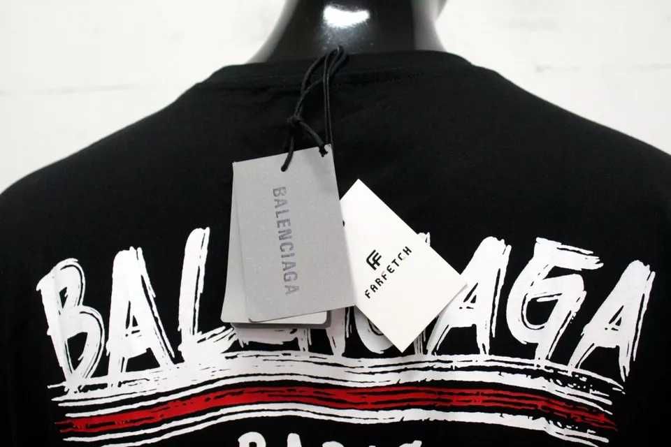 Черна мъжка тениска Balenciaga, нови тениски къс ръкав качество