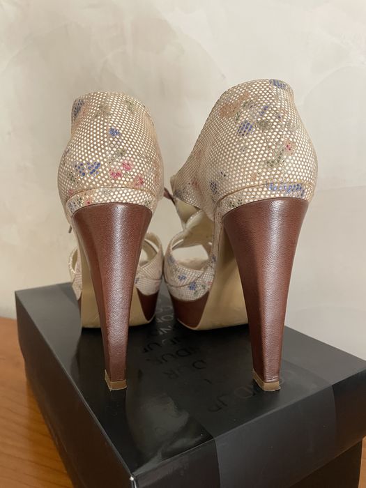 Pantofi sandale din piele cu toc Condur by Alexandru