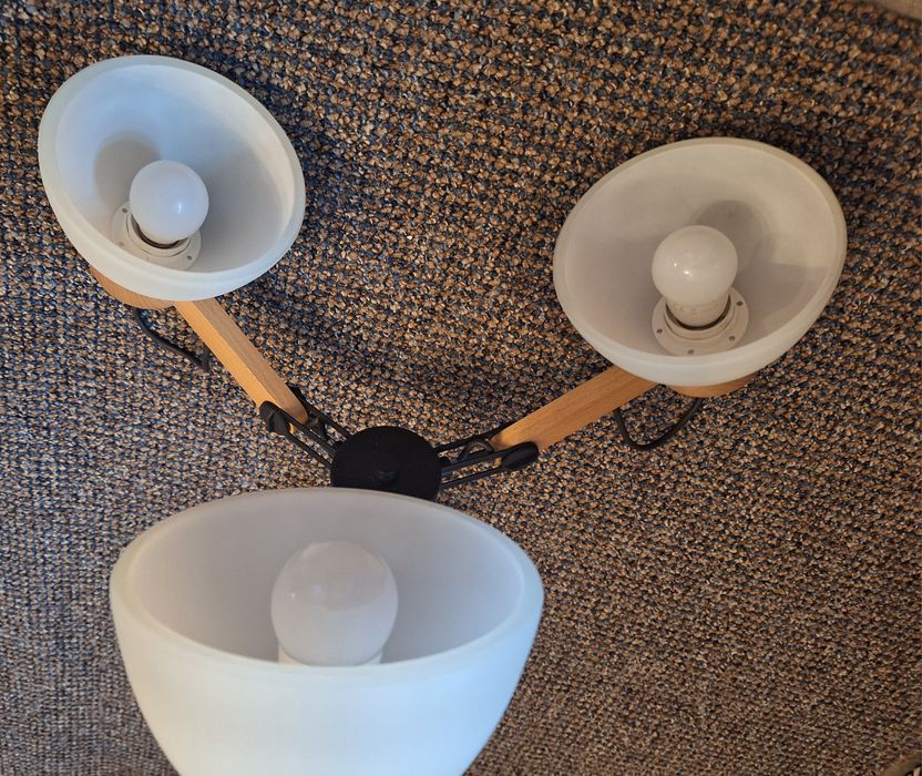 Lustră DANTONA aplicată pe tavan, 3xE27/15W/230V, negru/bej