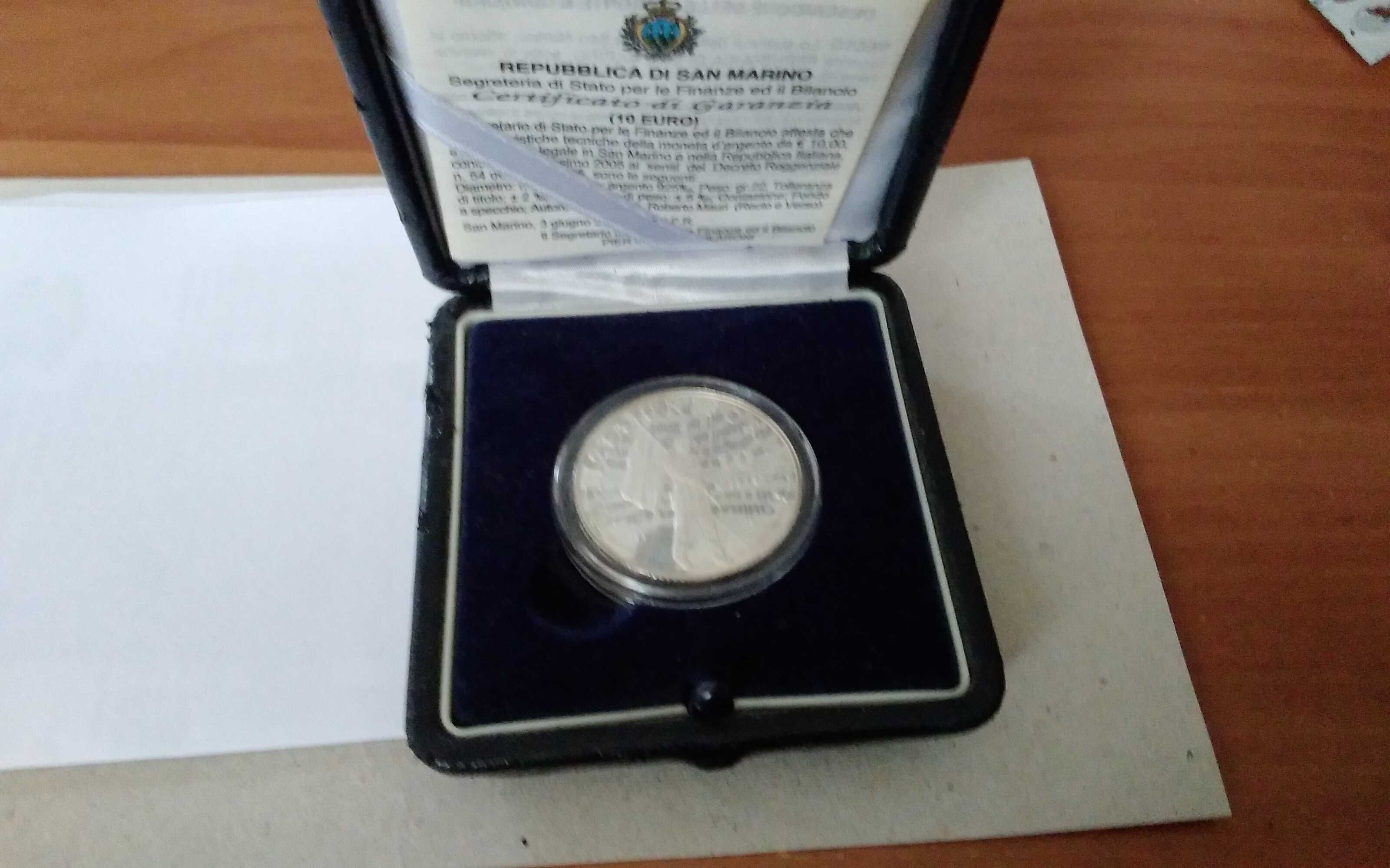 Сан Марино 2005 година 10 евро сертификат сребро