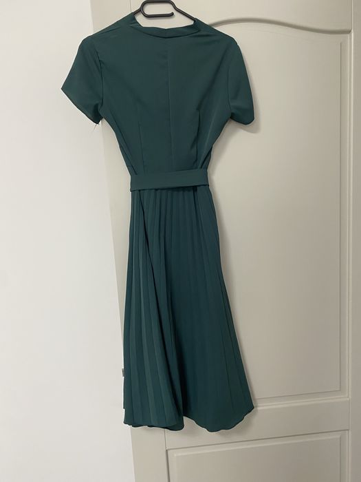 Rochie verde de vara cu cordon in talie