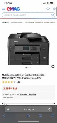 Imprimanta Inkjet Brother Ink Benefit MFCJ3930DW A4/A3