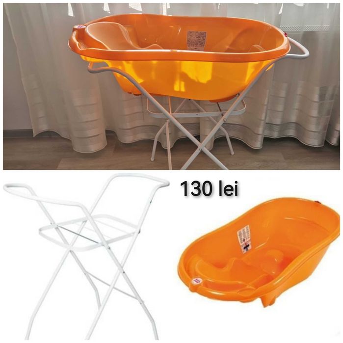 Cădiță de baie și suport metalic