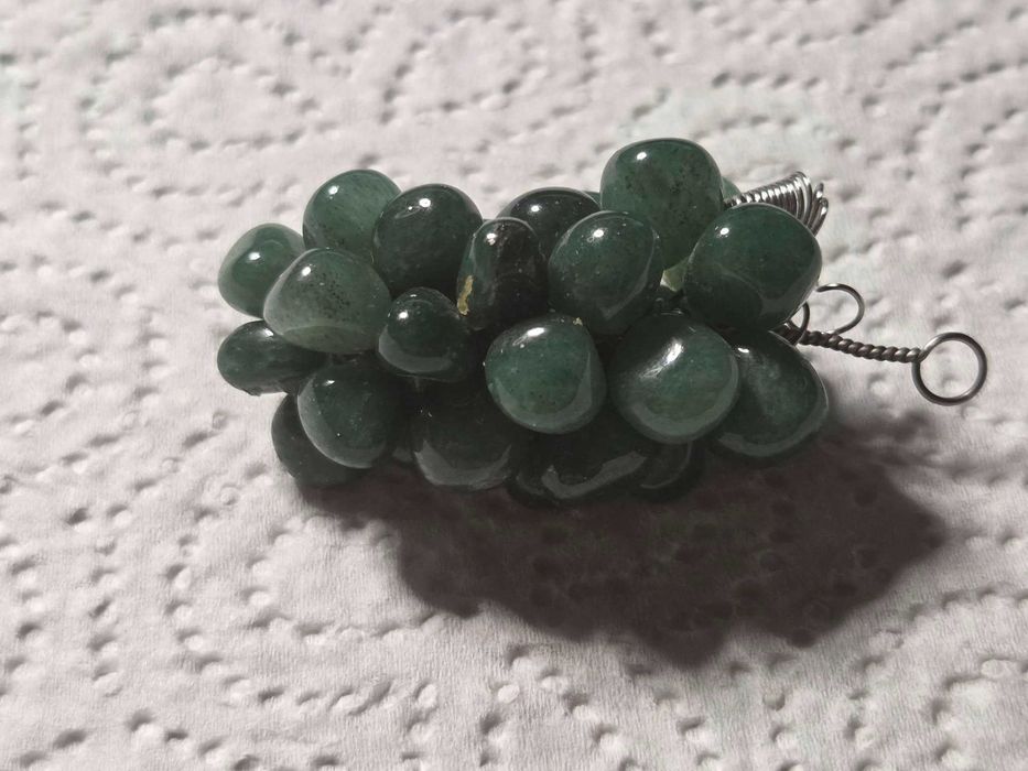 Pandativ vintage cu calcedonie verde
