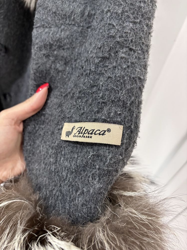 Палто Алпака с естествен косъм