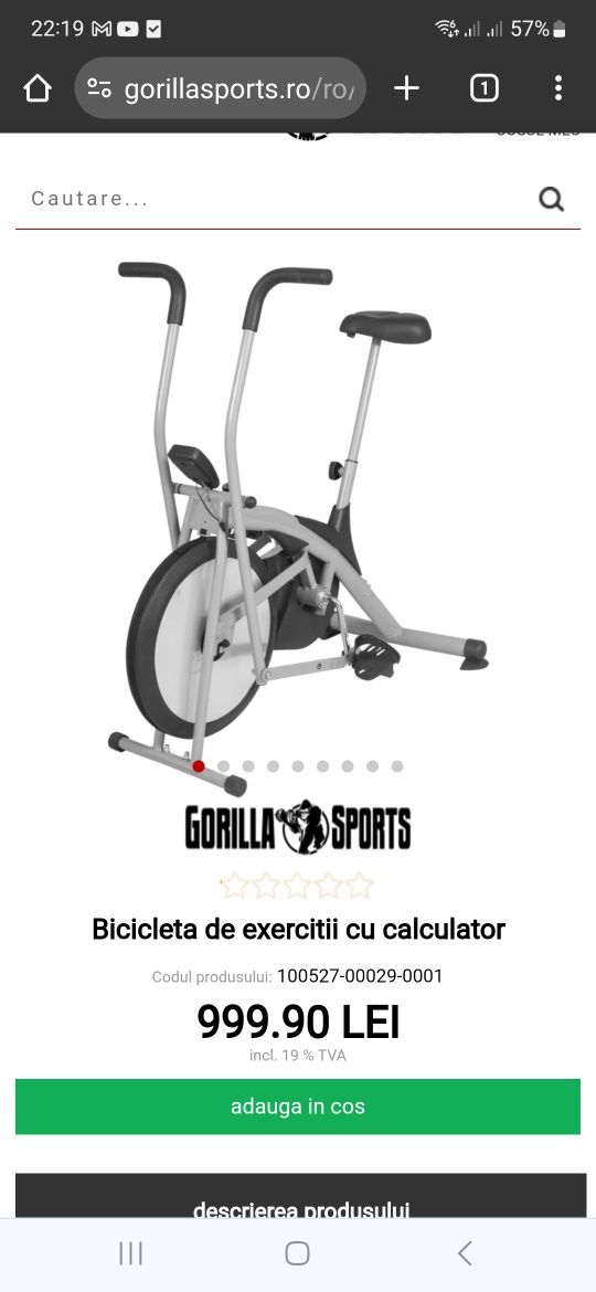 Bicicleta fitness cardio sarcina maxima 110kg