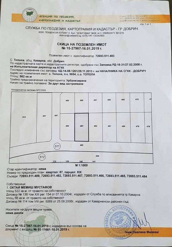 Продавам парцел село Топола Каварна