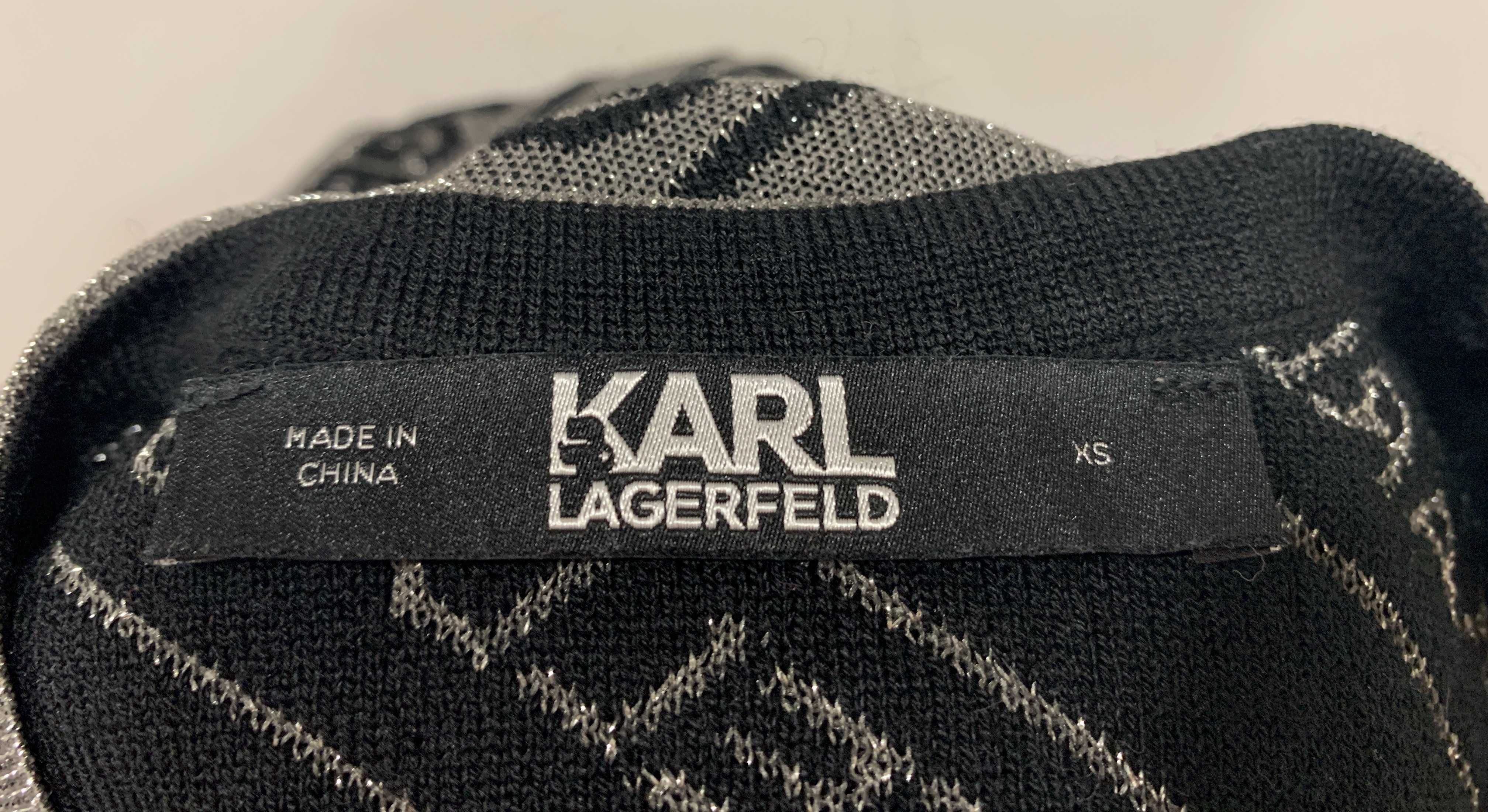 Pulover Karl Lagerfeld din lana merino si fir lame metalizat S