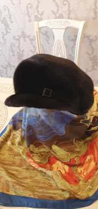 Новая шапка норковая черная nafa
