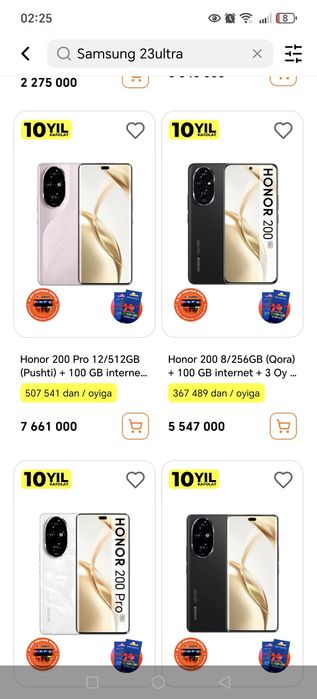 Honor 200pro 12 /512 SOTILADI HOLATI IDEAL narhini kelishamiz