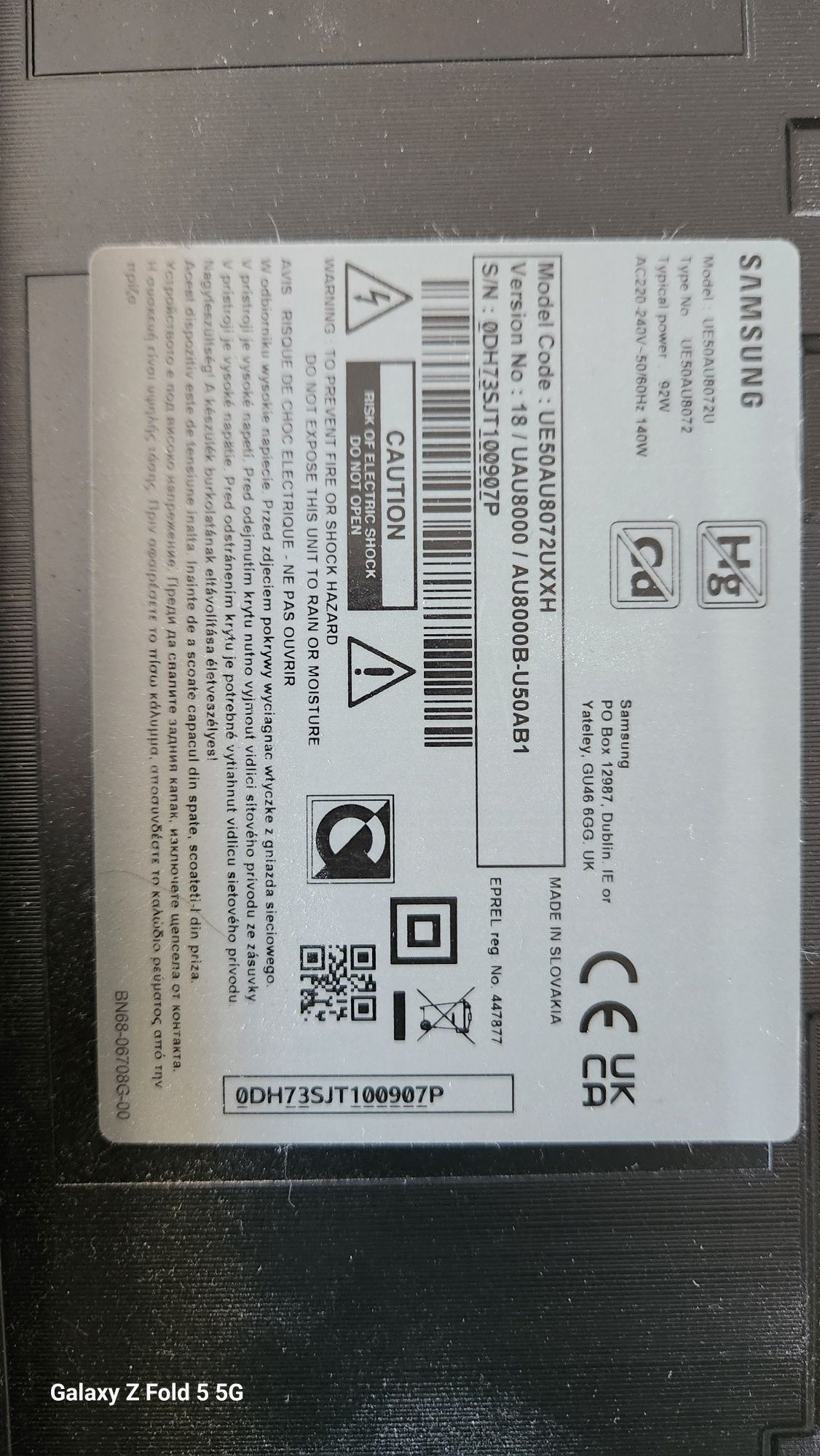 Samsung UE50AU8072u