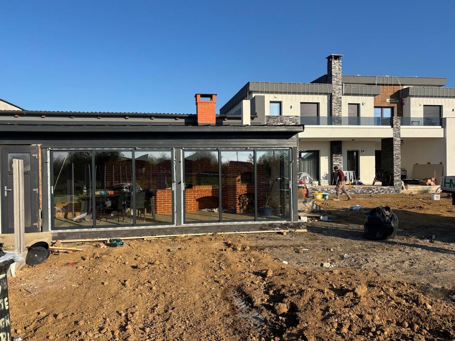 Usi  glisante din aluminiu cu sticla termopan-pe comanda