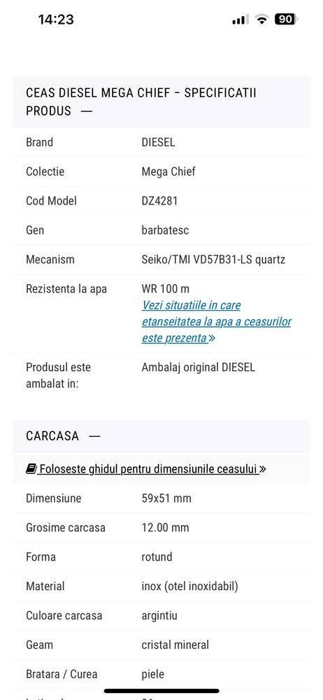 Ceas DIESEL Mega Chief