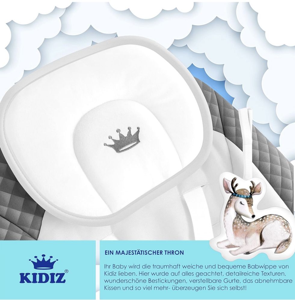 Бебешка люлка KIDIZ® Baby Rocker с 5 настройки на скоростта