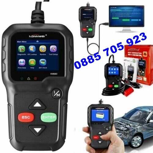 Уред  / Скенер за диагностика на МПС KW680/PA124 OBD II KONNWEI