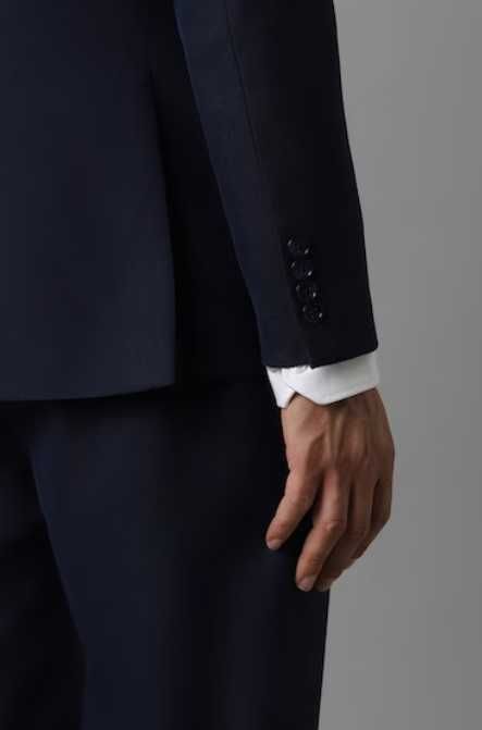 Costum slim premium APOLON NOU 48 M lana extrafina albastru inchis