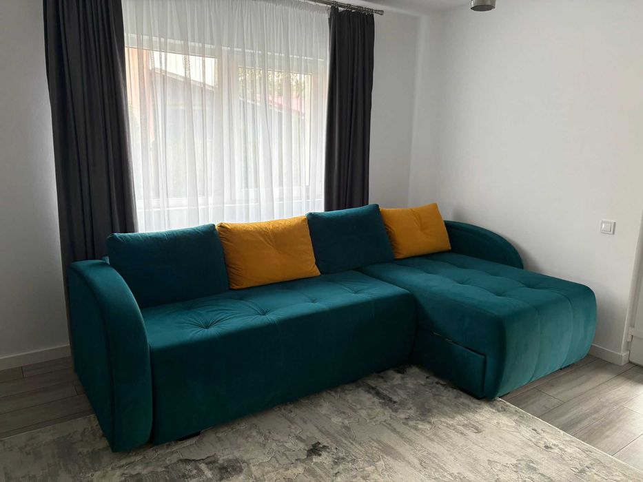 Coltar extensibil,  elegant, culoare albastru verzui