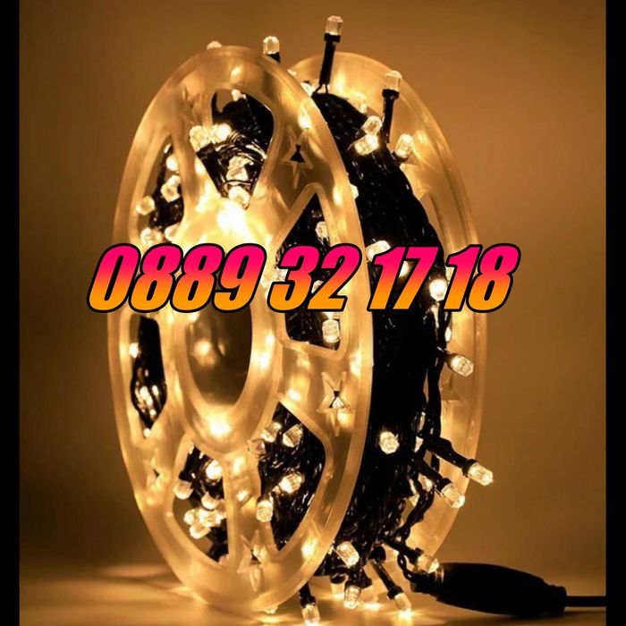 Коледни лампички 100 метра на макара, многоцветни, водоустойчиви