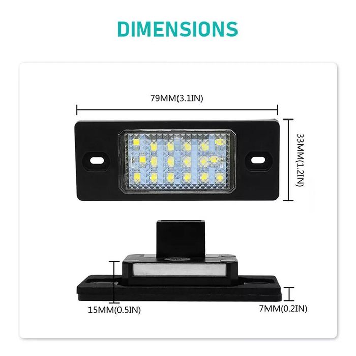 Плафони LED 3938-1 за регистрационен номер за Porsche Cayenne VW Touar