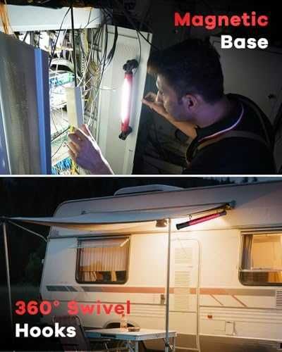 Магнитна LED лампа за ремонт гараж кола къмпинг аварии 4400mA 3 режима