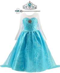 Set rochiță prințesa cu trena costum serbare Elsa
