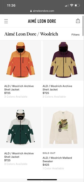 Aime Leon Dore x Woolrich Archive Shell Jacket Size L