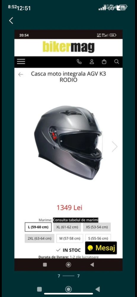 Vând casca moto AGV K3 marime L