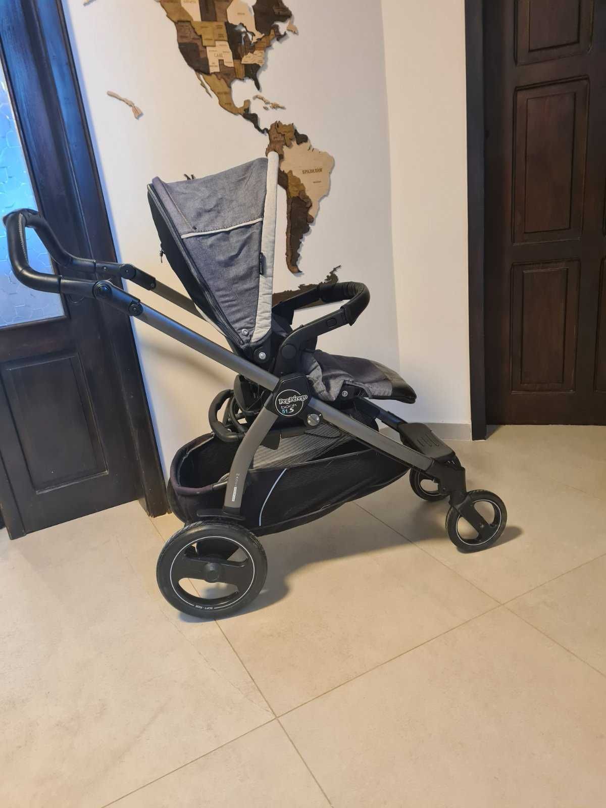 Детска количка 3в1 (вкл. изофикс база) Peg Perego Book 51S, Blue Denim