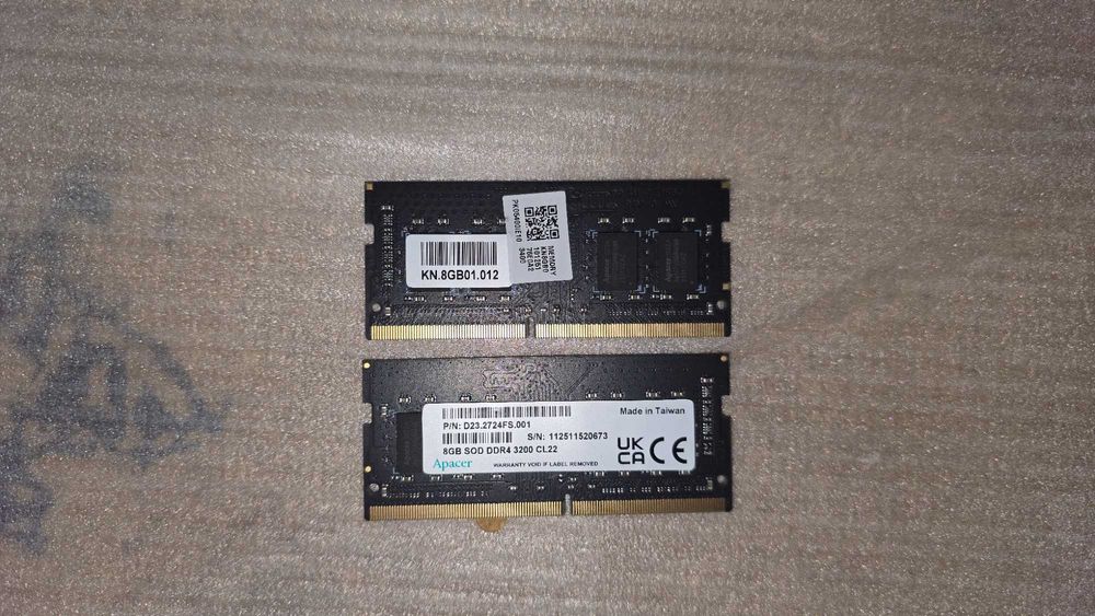 Memorie Laptop APACER DDR 4  3200 CL22  16 GB (8x2) - Dual Channel Kit