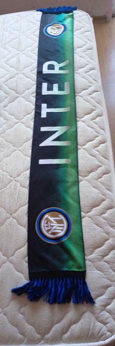 INTER MILANO НОВ MADE IN ITALY двулицев фенски шал Интер Милано 1908