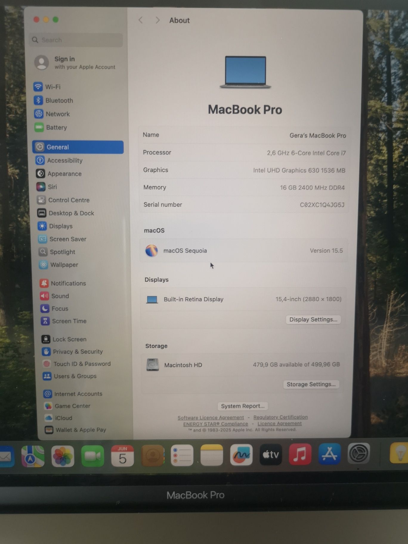 MacBook pro 15 inch. 2018