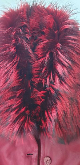 Haină elegantă guler vulpe