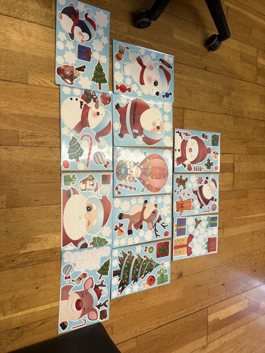 Нови стикери за прозорец Декорация Коледa многократна употреба Украса