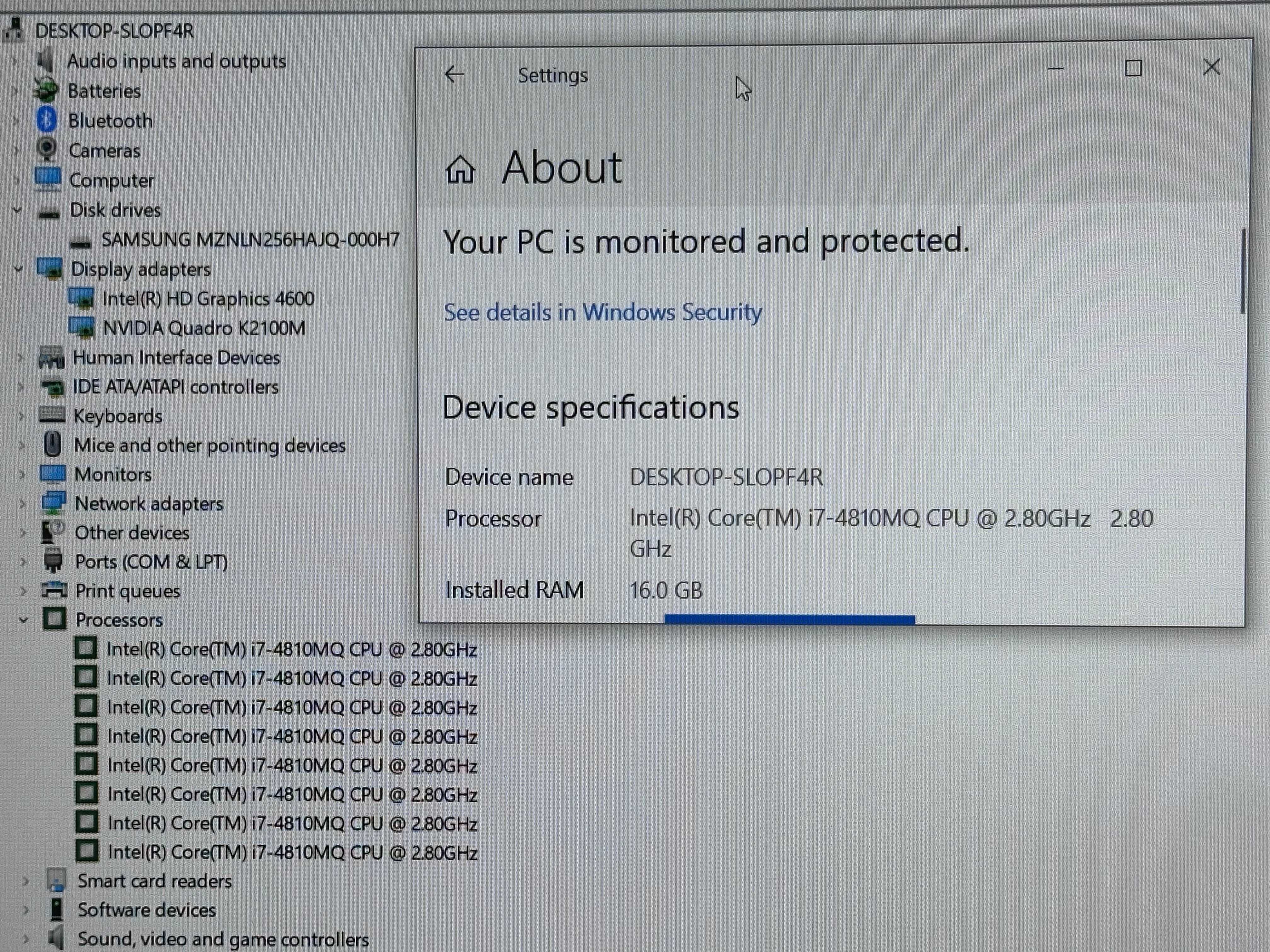 15.6 Dell M4800`Core i7-4810MQ/16GB RAM/256GB SSD/Nvidia K2100M/FHD IP