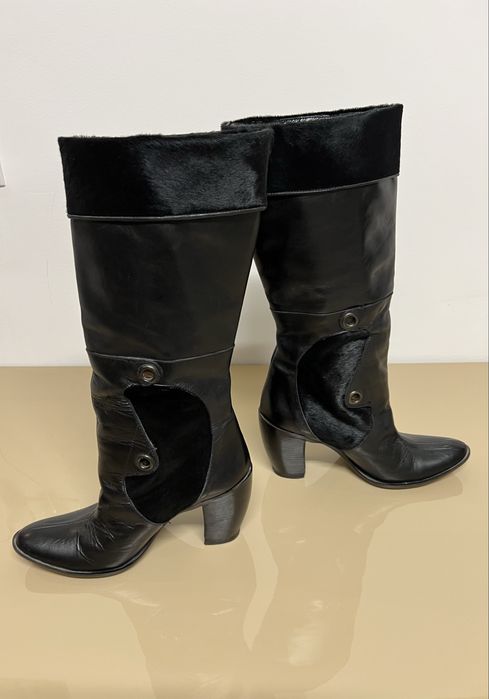 Cizme made in Italia ,negre, din piele, 38.