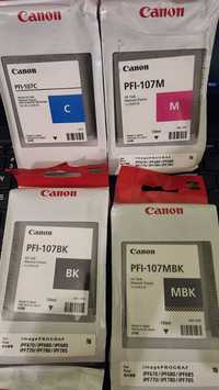 Set Original Canon Ink Cartuse PFI 107 Y MBK BK C/ IPF680 685 780 785