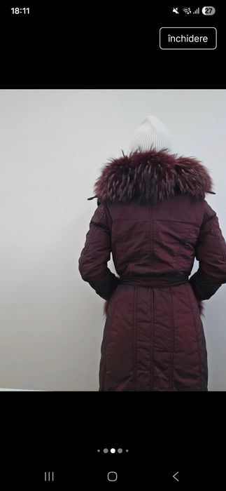 Geaca blana naturala stufoasa