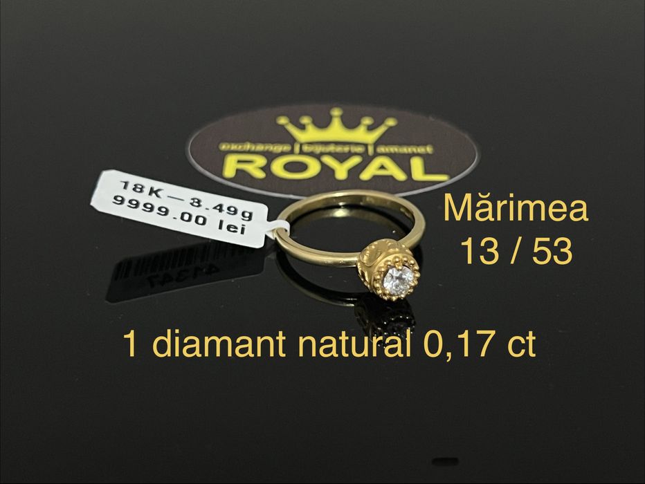 Bijuteria Royal CB : Inel dama aur 18k 3,49 grame 1 diamant natural