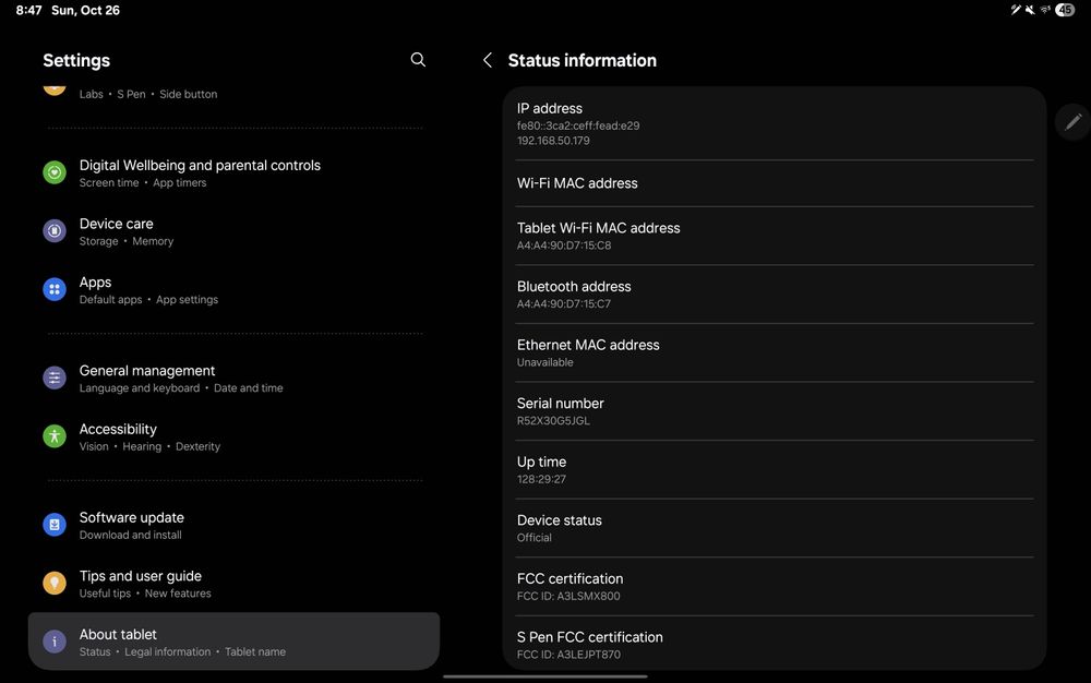 Galaxy tab S8 Plus + Note view cover paper