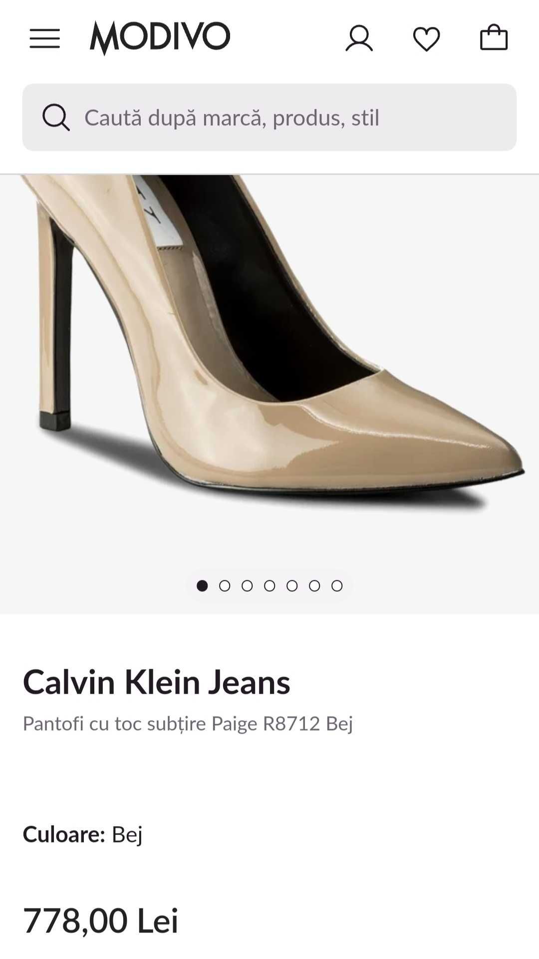 Pantofi Stiletto  de piele Calvin Klein dama