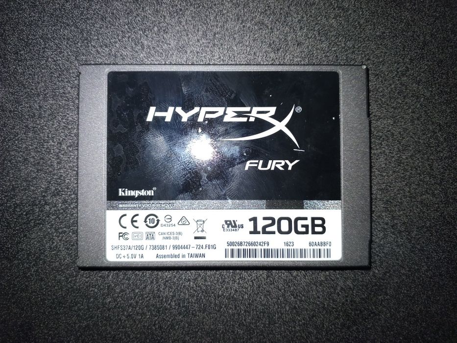 SSD Kingston HyperX Fury 120GB — 99%, без ошибок, отличное состояние
