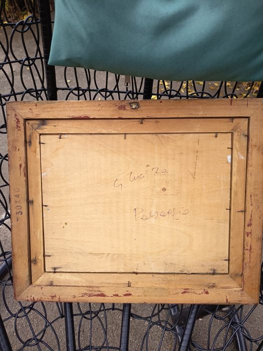 Tablou Vechi Pictat Și Semnat Peisaj Castel Din Italia