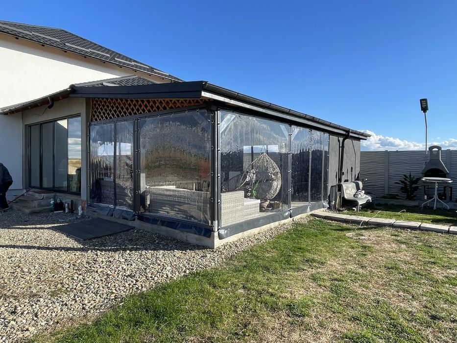 Folie PVC transparentă pentru terase, foișoare și balcoane