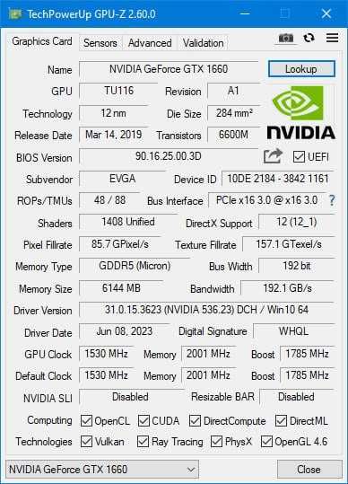 Видеокарта EVGA GeForce GTX 1660 XC BLACK GAMING