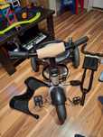 Set scaun de masina de mancare si 3cicleta 4 in 1 si moto elec de copi